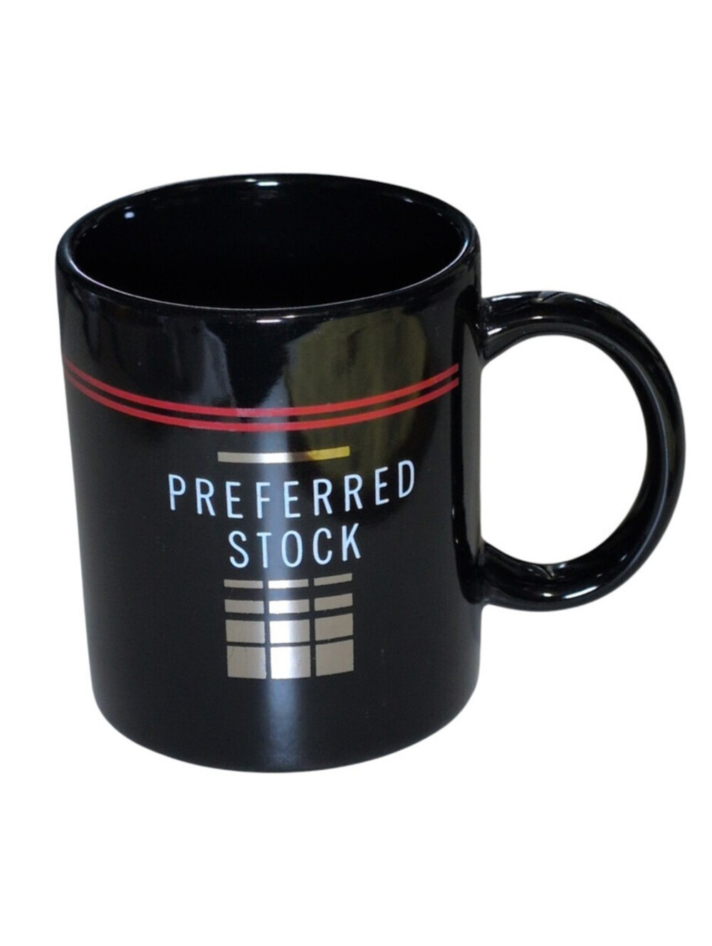 Preferred Stock Cologne Black Coffee Mug Vintage 8 oz Advertisement Promo